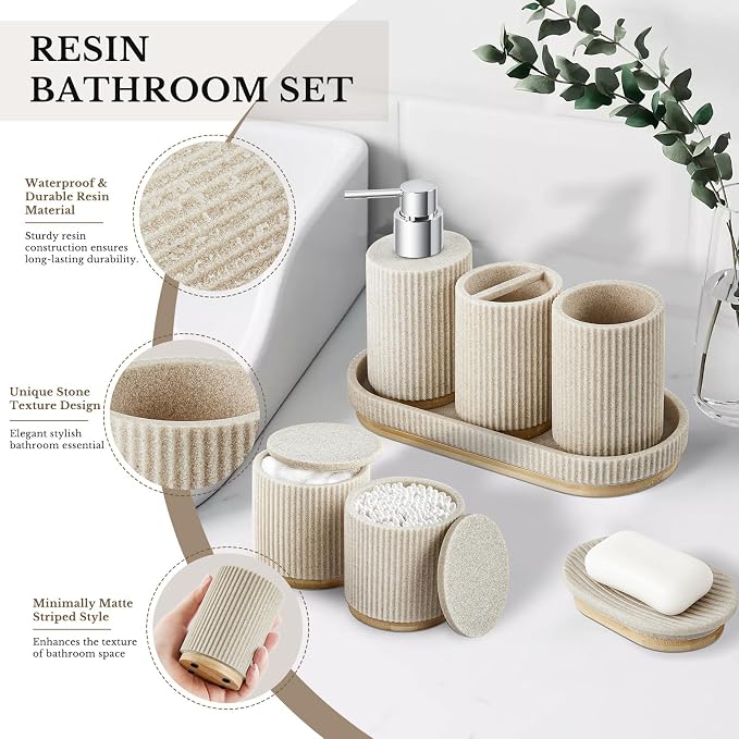 7PCS Bathroom Accessories Set, - Image 2