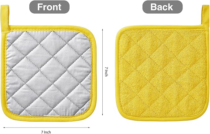 Kitchen Pot Holders Set Heat Resistant Pure Cotton Potholders Kit Trivets Large - Image 2