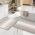 Bathroom Rugs and Mats Sets, 2 Piece Thick Absorbent Chenille Bath Mat Rug Set by BSICPRO