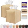 Tissue Box Cover Holder Square Tissue Cube Cover PU Leather Tissue Organizer by DecorateYourHome