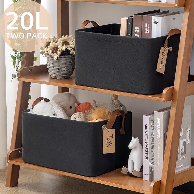 CHICVITA Black Storage Bins Shoe Basket - Image 5