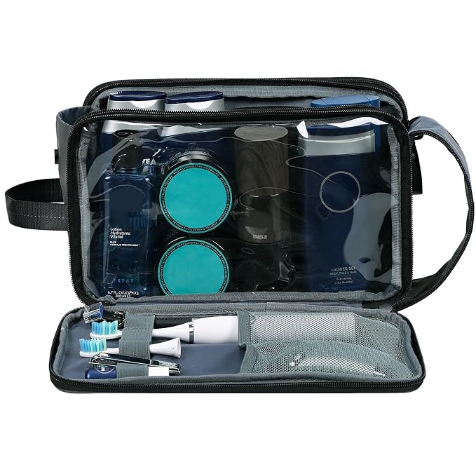 ZEEMO Travel Toiletry Bag for Men, Large Water-Resistant Double-Sided Full-Open - Image 2
