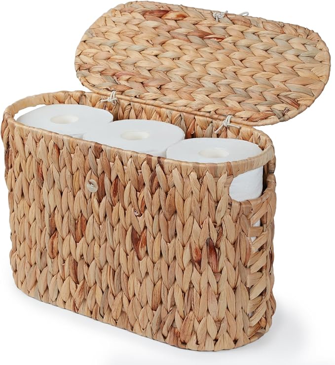 YANGQIHOME Toilet Paper Storage, Water Hyacinth Toilet Paper Storage by YANGQIHOME