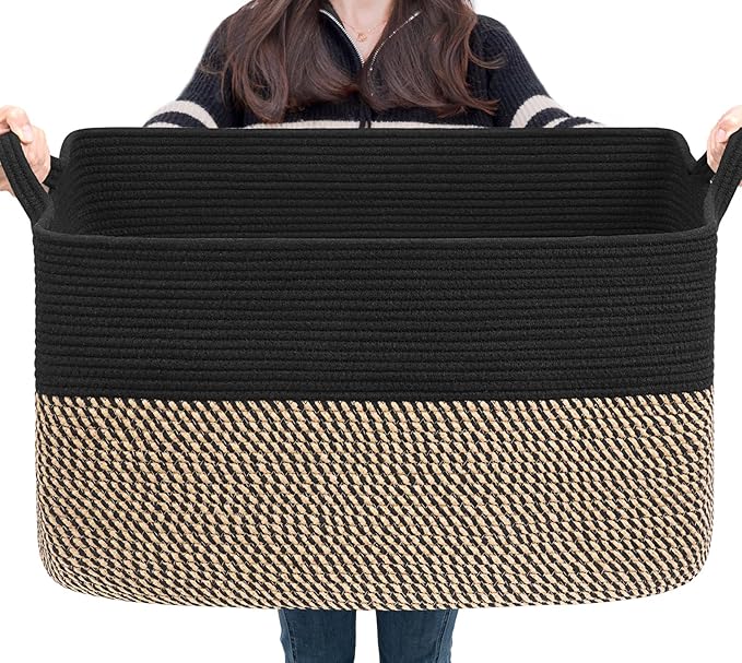 Goodpick Large Blanket Basket, Rectangle Nursery Basket by Goodpick