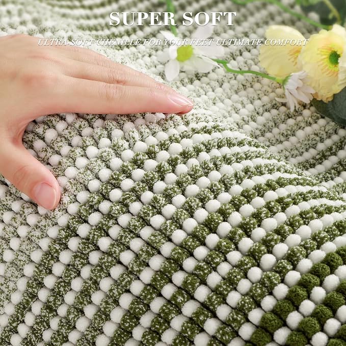 BSICPRO Bathroom Rugs and Mats Sets, 2 Piece Thick Absorbent Chenille Bath Mat - Image 2