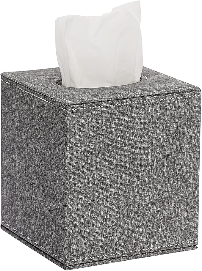 Sumnacon Square Linen Tissue Box Cover by Sumnacon