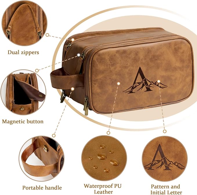 Janhavi Large Leather Toiletry Bag - Image 4
