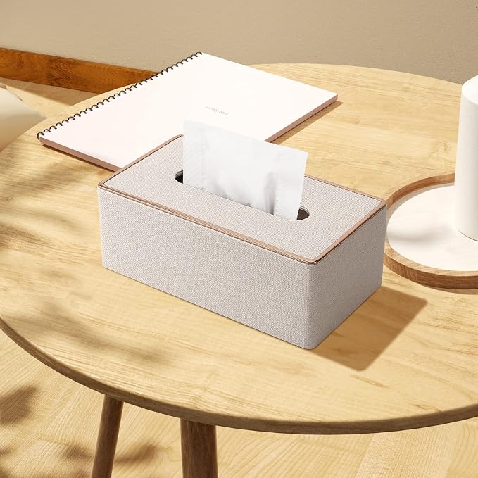 Tissue Box Cover, PU Leather Tissue Box Holder, Rectangular Tissue Box Covers - Image 3