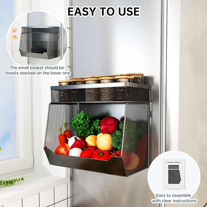 Magnetic Shelf for Fridge 2-Tier Baskets - Image 6