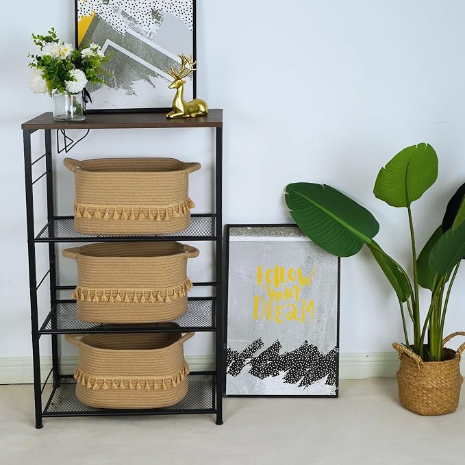 TeoKJ Storage Basket 3 Pack for Organizing, Rope Cotton Baskets for Toy - Image 4