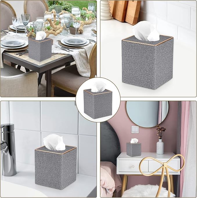 Sumnacon Square Linen Tissue Box Cover - Image 7