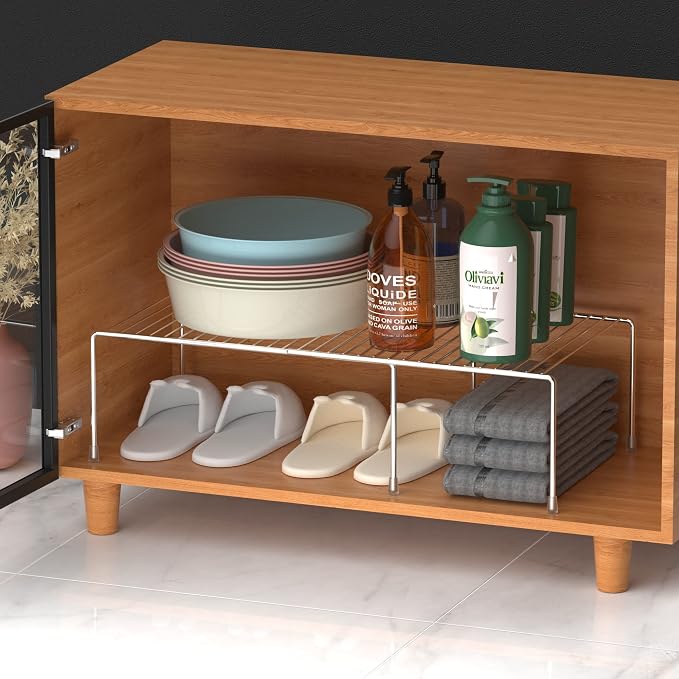 iPEGTOP Expandable Kitchen Cupboard Organiser, 2-Piece Adjustable Freezer - Image 4