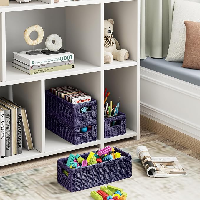 Vagusicc Wicker Storage Basket, Paper Rope Wicker Baskets - Image 8