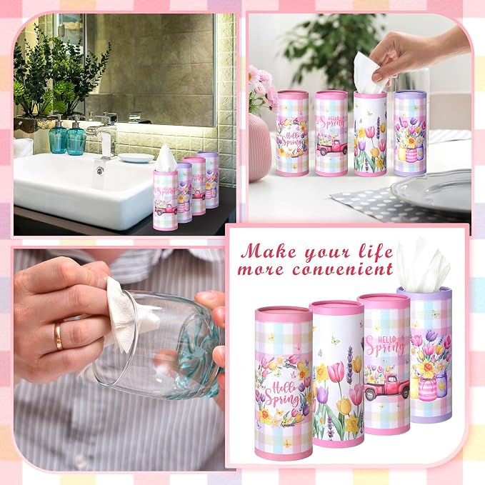 12 Pack Hello Spring Car Tissue Cylinder Holder Bulk - Image 5