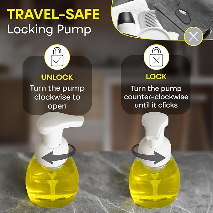 BRIGHTFROM Foaming Soap Dispenser Pump Bottles, BPA Free Empty Refillable - Image 5
