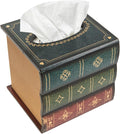 Crafted Classical Retro Wooden Antique Book Tissue Box Cover Square Tissue by VERGOODR