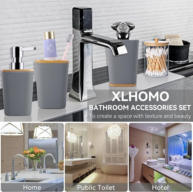 Grey Bathroom Accessories Set - Image 5