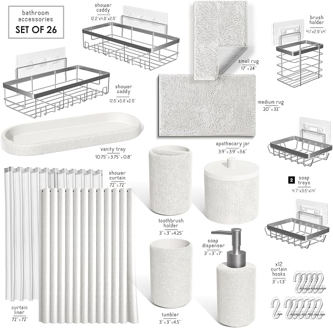 Clara Clark White Bathroom Set - Image 2
