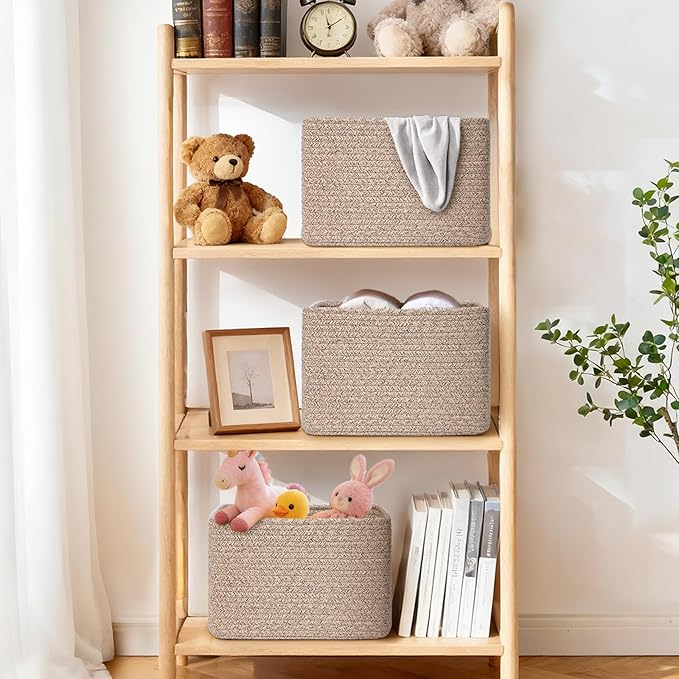 Storage Baskets for Organizing, 4 Pack Baskets for Shelves, Decorative Storage - Image 2