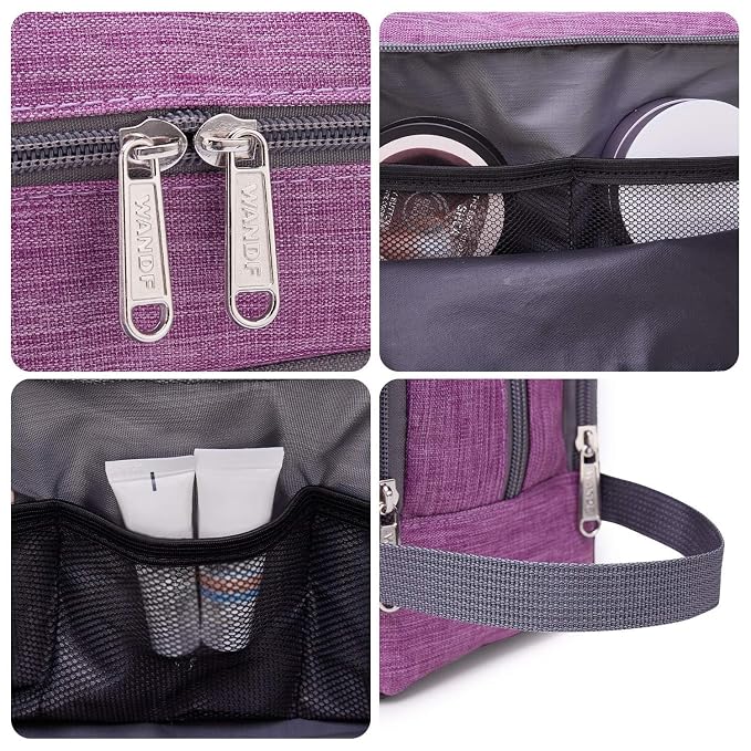 Toiletry Bag for Men/Women Hanging Dopp Kit Water Resistant Shaving Bag Small - Image 4