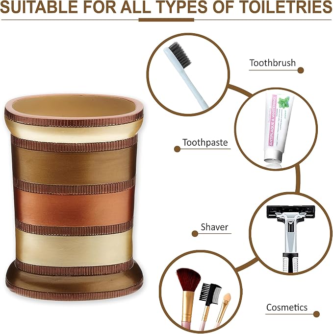 Zahari Home 4pc Contempo Stylish Bathroom Accessories Set Shower Soap Dispenser - Image 5