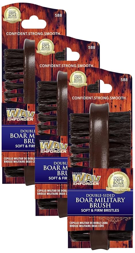 Firstline Wav Enforcer Double-Sided Military Boar Bristle Brush by Firstline