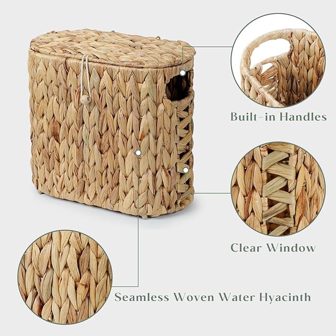 YANGQIHOME Toilet Paper Storage, Water Hyacinth Toilet Paper Storage - Image 7