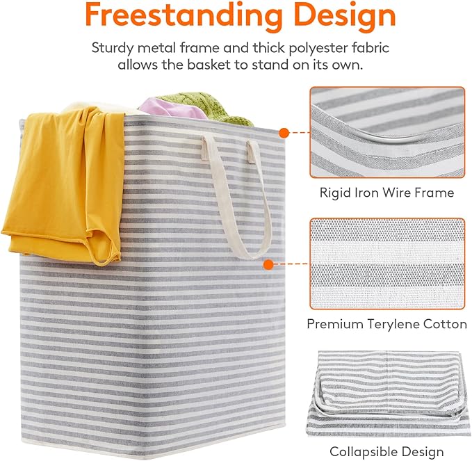 Lifewit 1 Pack Laundry Basket 100L Each, Collapsible Clothes Hamper - Image 2