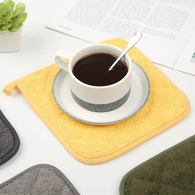 100% Cotton Kitchen Everyday Basic Terry Pot Holder Heat Resistant Coaster - Image 7