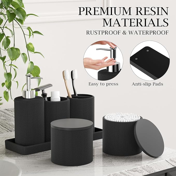 6-Piece Black Bathroom Set - Image 4