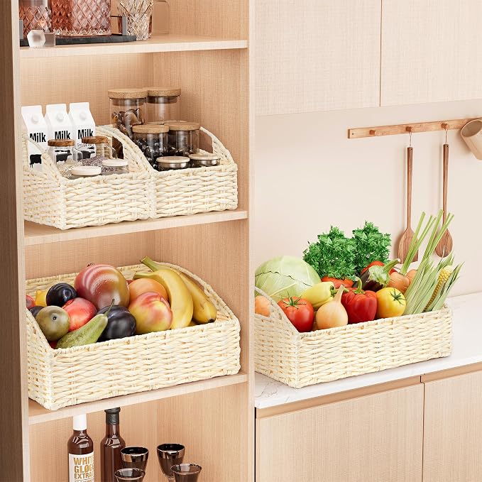 Ollieroo Rattan Storage Baskets, Handwoven Wicker Storage Bins - Image 2