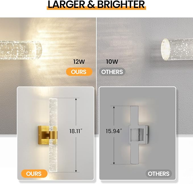 Gold Wall Sconces Set of Two - Image 6
