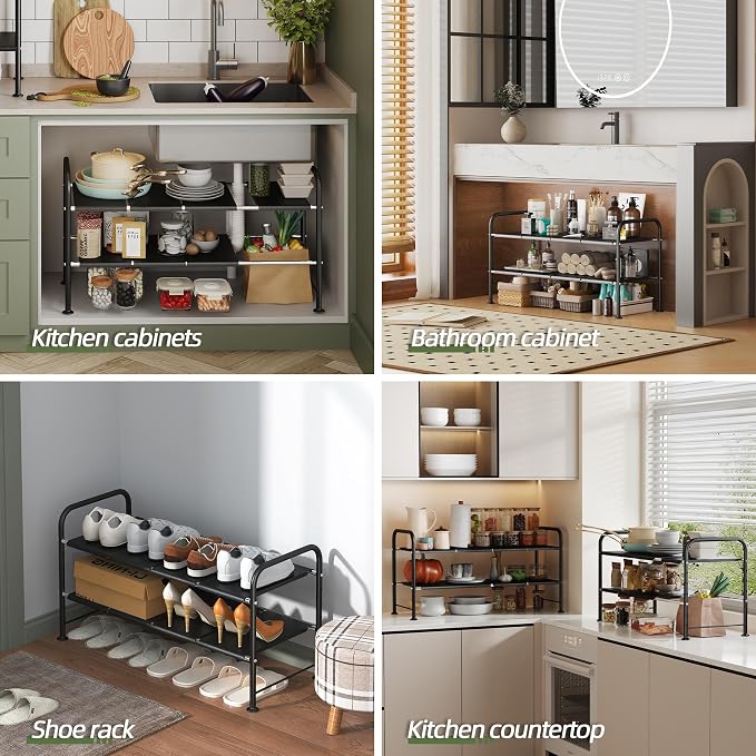 NETEL Adjustable Under Sink Organizers and Storage, Expandable Cabinet Storage - Image 4
