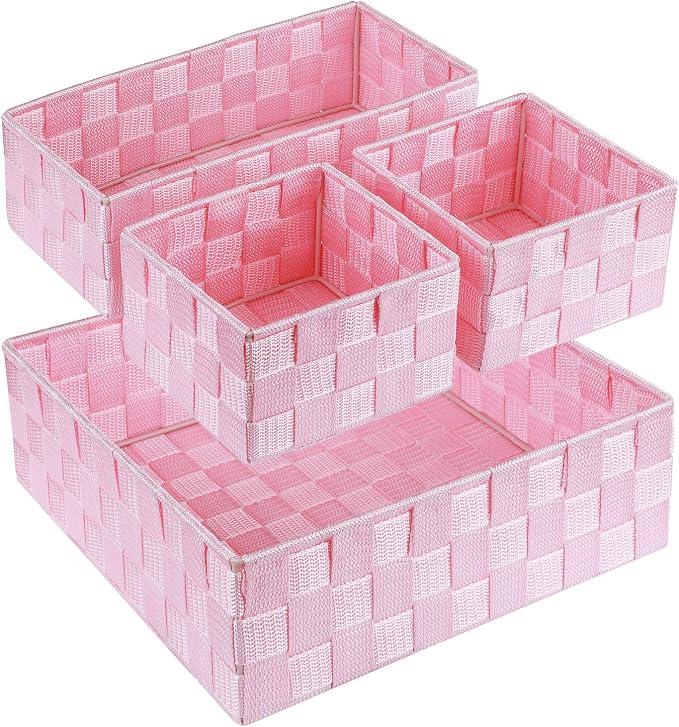 Posprica Woven Storage Baskets for Organizing, Small Baskets Cube Bin Container by Posprica