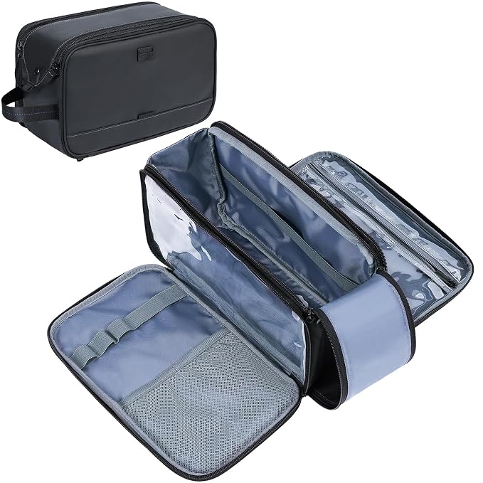 ZEEMO Travel Toiletry Bag for Men, Medium Water-Resistant Double-Sided by ZEEMO