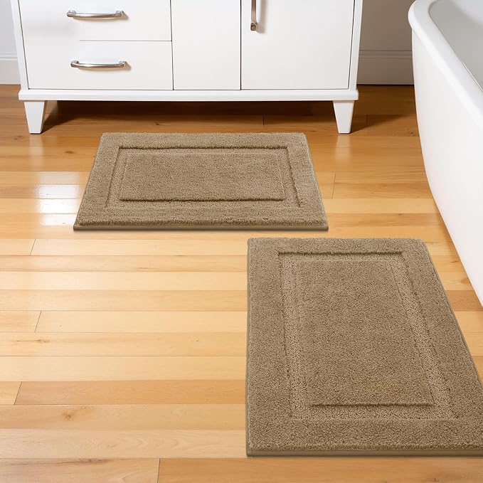 SHACOS Soft Fluffy Bathroom Rugs Sets of 2 Pieces 32x20 inch Non Slip Washable - Image 3