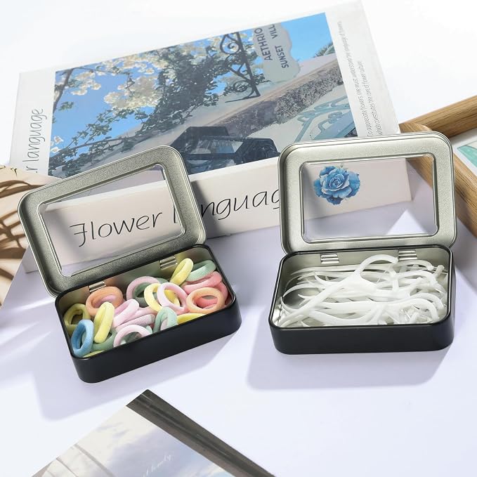 2 PCS Portable Cotton Swab & Floss Holder, Travel-Size Empty Metal Containers - Image 3