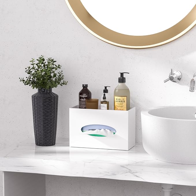 White Acrylic Tissue Box Cover Rectangular, Acrylic Tissue Dispenser - Image 7