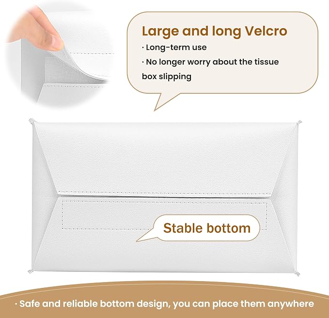 Long Tissue Box Cover, PU Leather Tissue Holder Rectangle, Facial Paper - Image 3