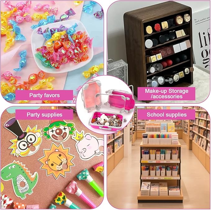 6 Pcs Mini Suitcase Favor Box Plastic Luggage Storage Empty Candy False - Image 6