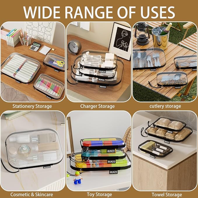 3 PCS Clear Hard Shell Zipper Case - Image 7