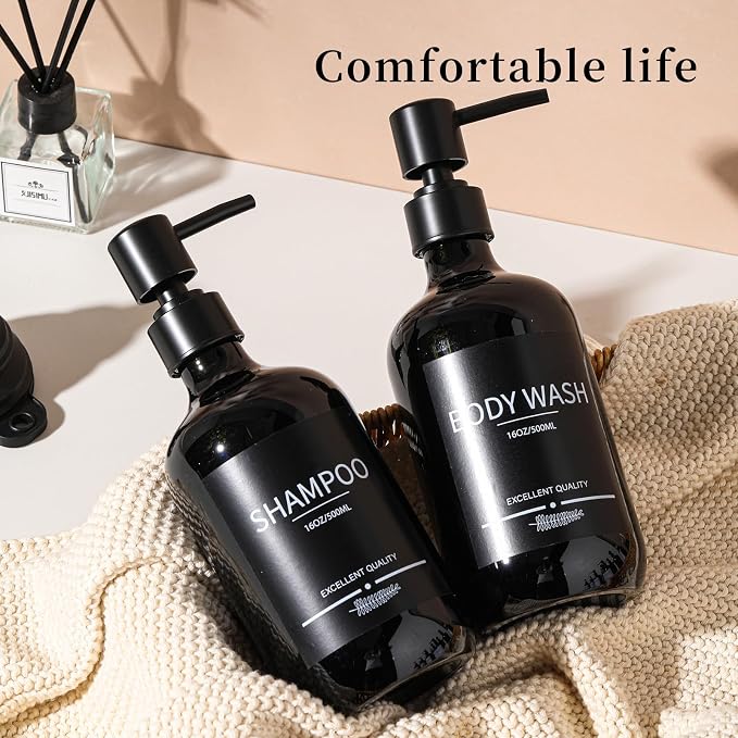 Shampoo and Conditioner Dispenser 16.9oz Refillable Shampoo and Conditioner - Image 4