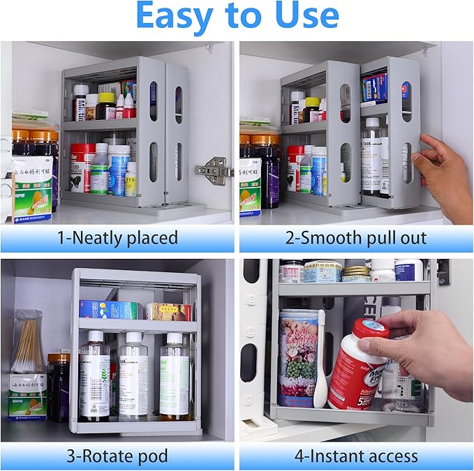 Medicine Organizer 2 Three-Decker Shelves Cabinet Storage Rack Organizer - Image 6