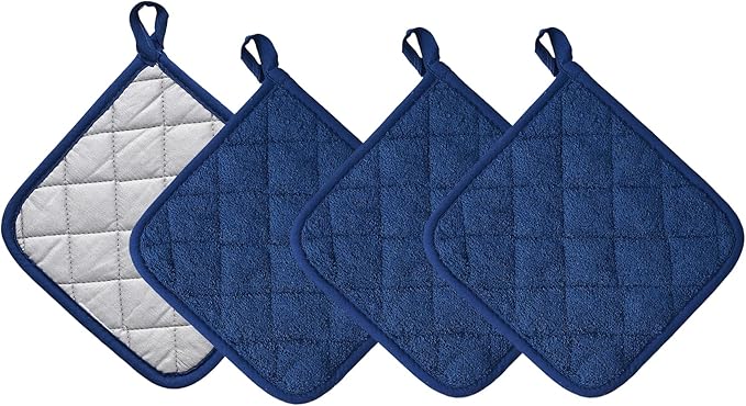 Kitchen Pot Holders Set Heat Resistant Pure Cotton Potholders Kit Trivets Large by KLNYOO