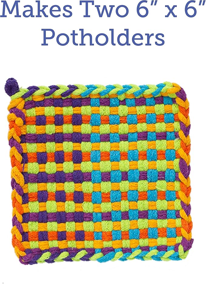 Friendly Loom | 7” Traditional-Sized Multicolor Potholder Weaving Loops | Craft - Image 6