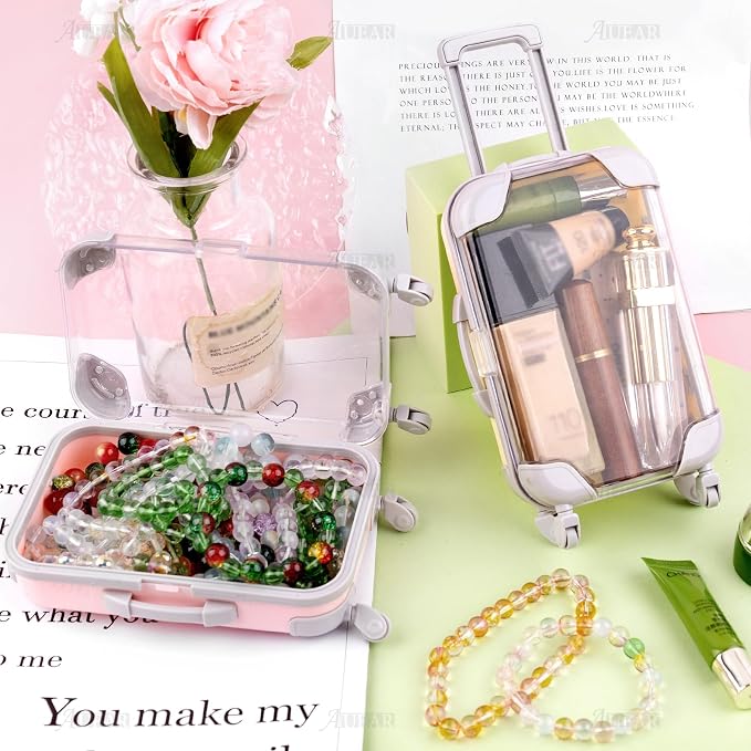 AUEAR, 2 Pack Mini Empty Luggage Storage Box Clear Suitcase Packaging Case - Image 7