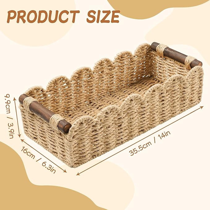 Toilet Paper Storage Basket Bathroom Counter Organizer Wicker Baskets - Image 7