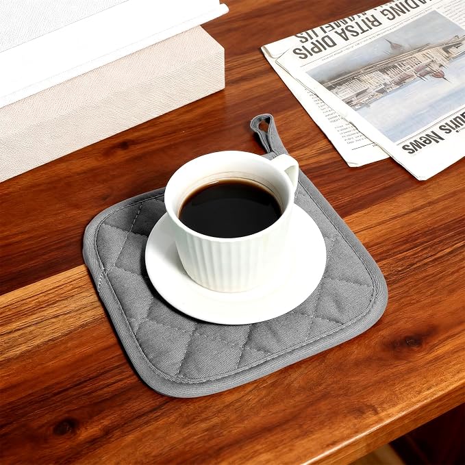 2 Pcs Cotton Pot Holders, 18 cm / 7-Inch Square Potholders - Image 7