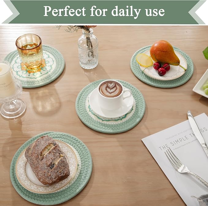 SHACOS Sage Green 8 Inches Trivets - Image 8