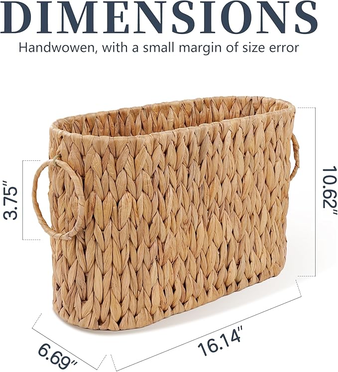 Toilet Paper Storage Basket, Water Hyacinth Toilet Paper Holder - Image 2